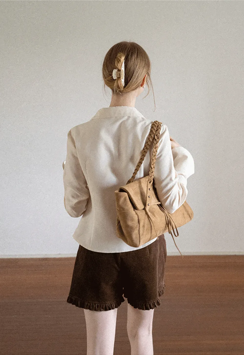 Ruched Front Button Down Shirt