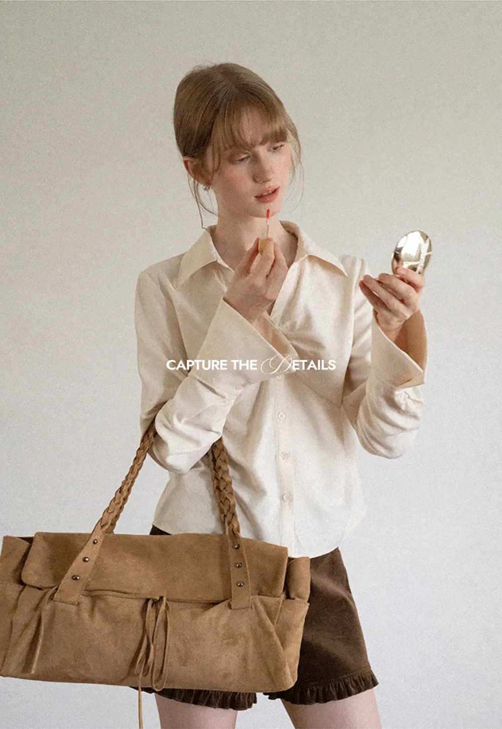 Ruched Front Button Down Shirt