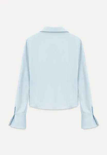 Ruched Front Button Down Shirt