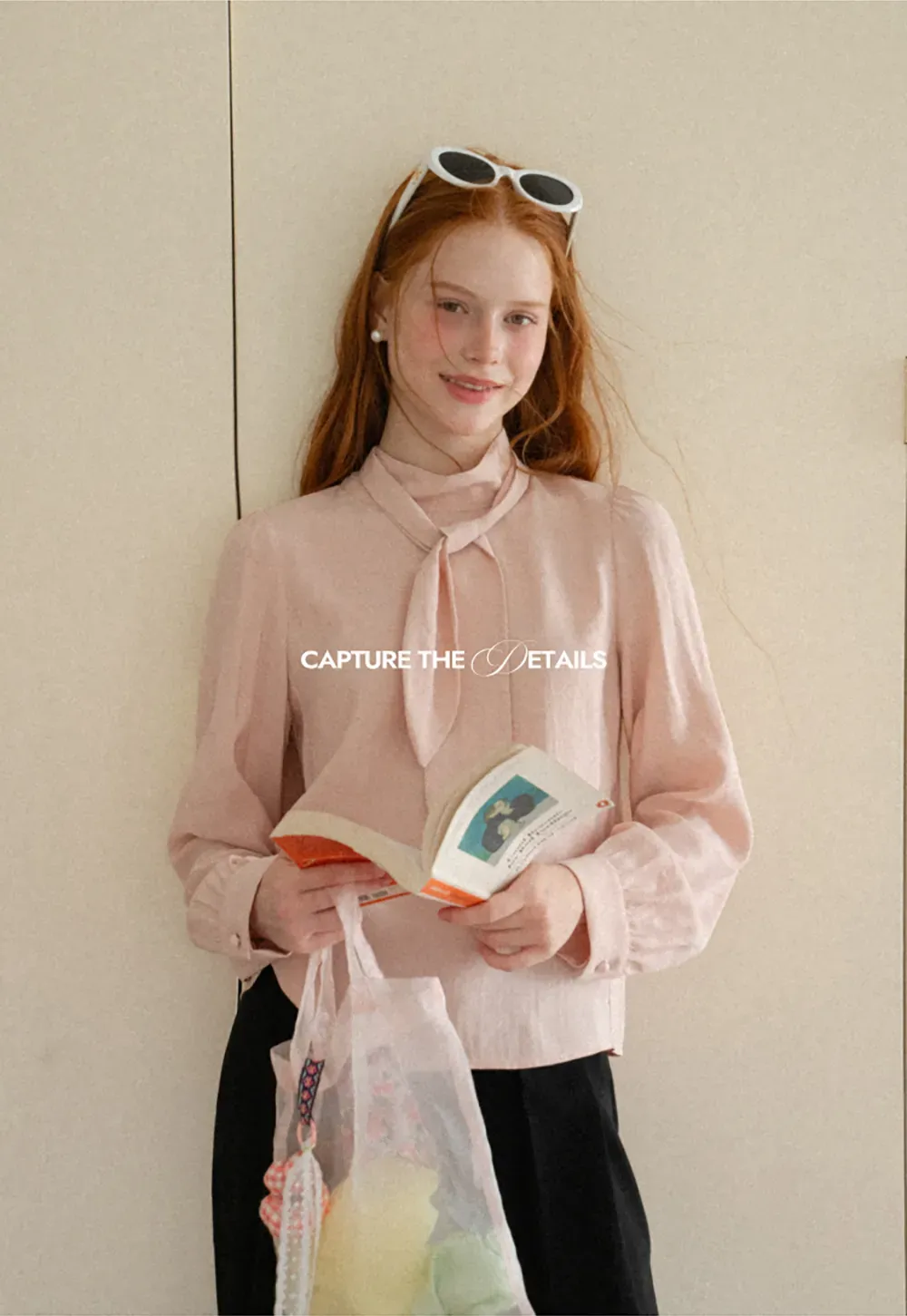 Puffed Sleeve High Neck Blouse