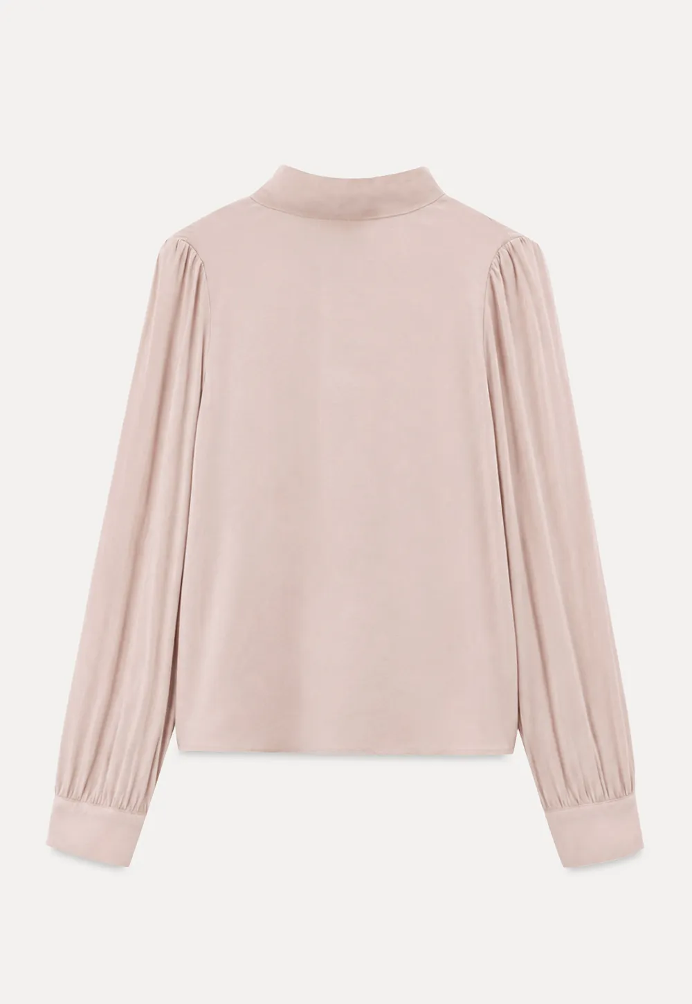 Puffed Sleeve High Neck Blouse