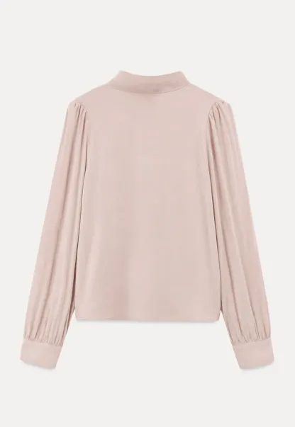 Puffed Sleeve High Neck Blouse