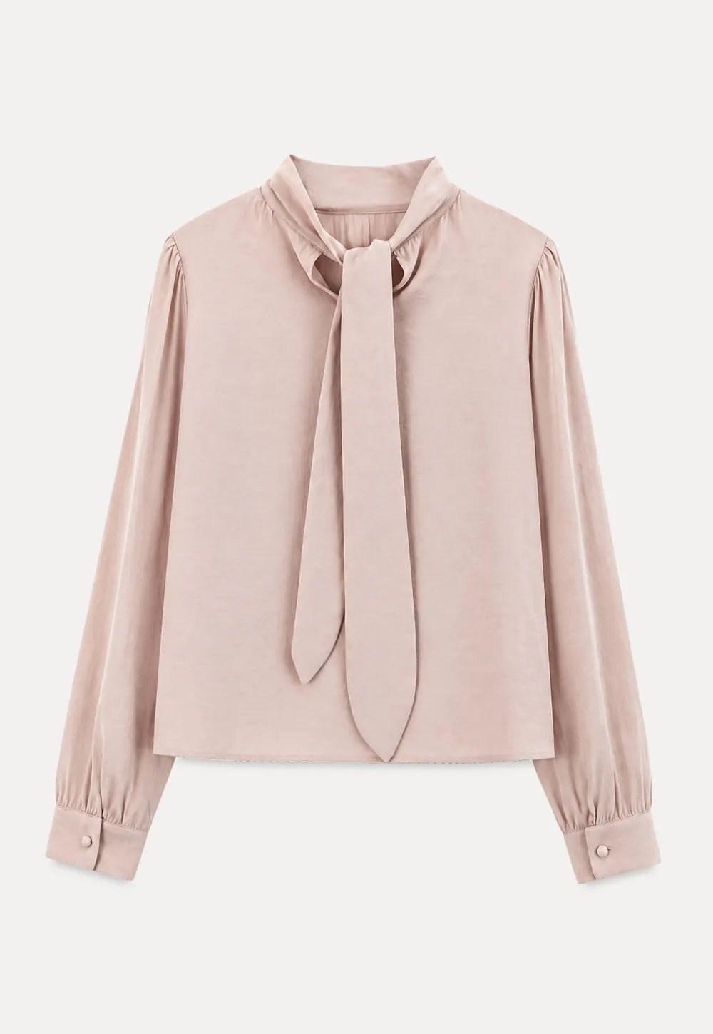 Puffed Sleeve High Neck Blouse