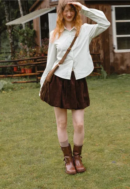 Asymmetrical Cut Long Sleeve Button Up Shirt