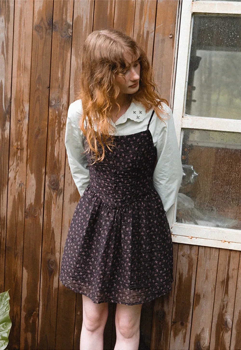 Asymmetrical Cut Long Sleeve Button Up Shirt