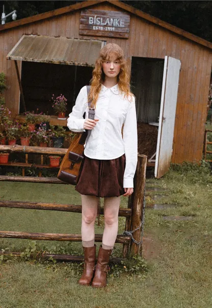 Asymmetrical Cut Long Sleeve Button Up Shirt