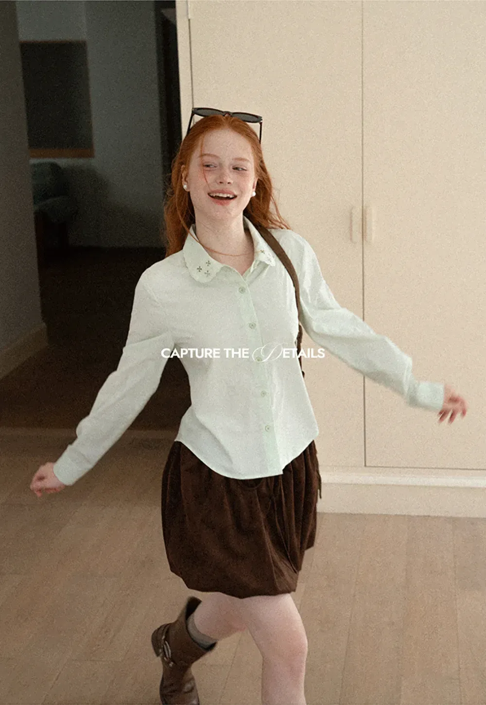 Asymmetrical Cut Long Sleeve Button Up Shirt