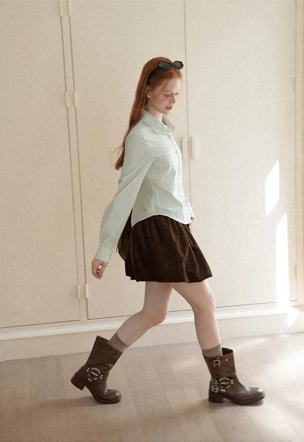 Asymmetrical Cut Long Sleeve Button Up Shirt
