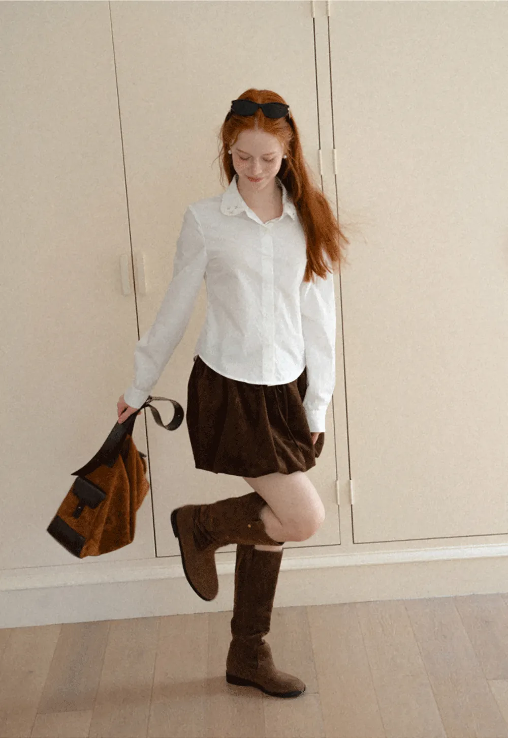 Asymmetrical Cut Long Sleeve Button Up Shirt