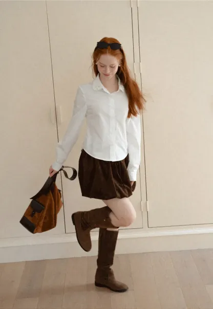 Asymmetrical Cut Long Sleeve Button Up Shirt