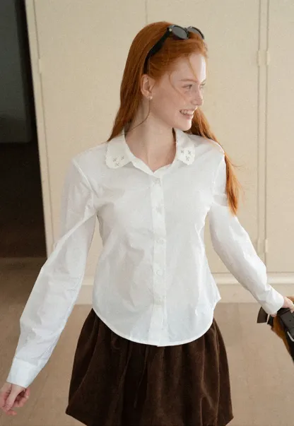 Asymmetrical Cut Long Sleeve Button Up Shirt