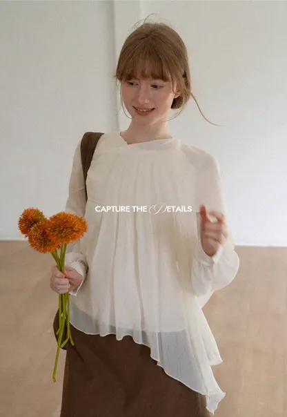 Pleated Layered Sheer Blouse