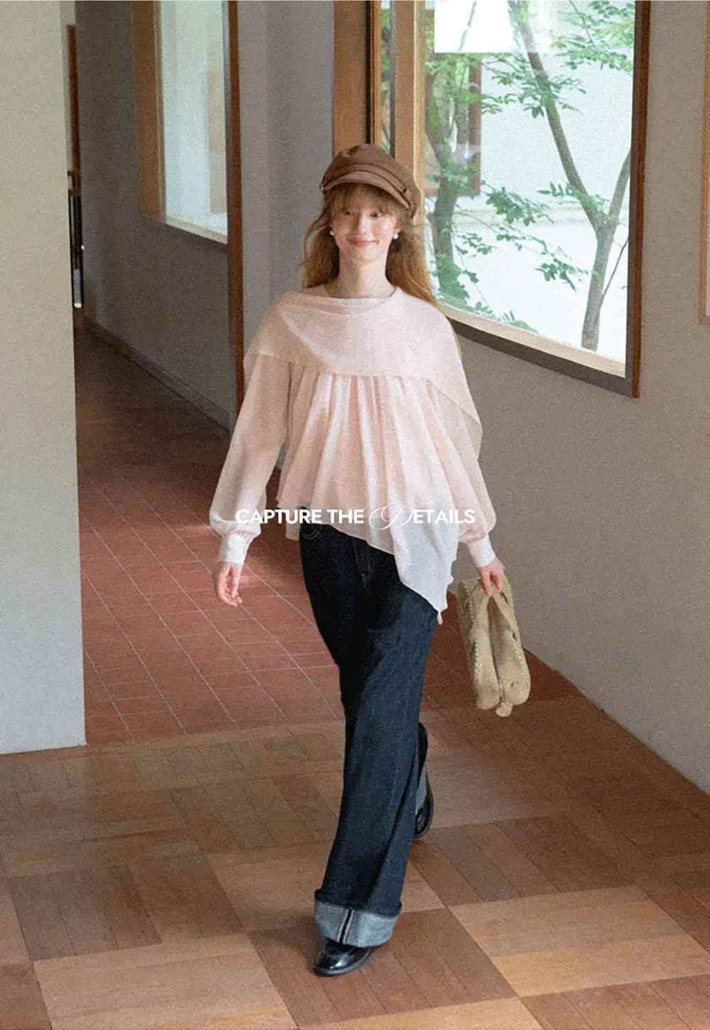 Pleated Layered Sheer Blouse