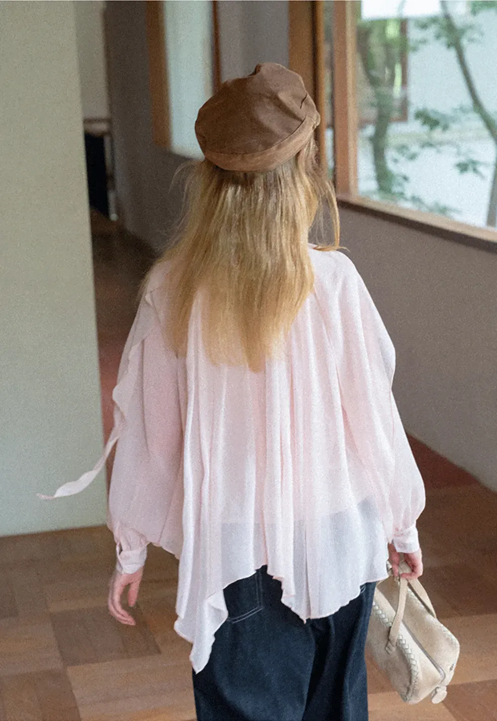 Pleated Layered Sheer Blouse