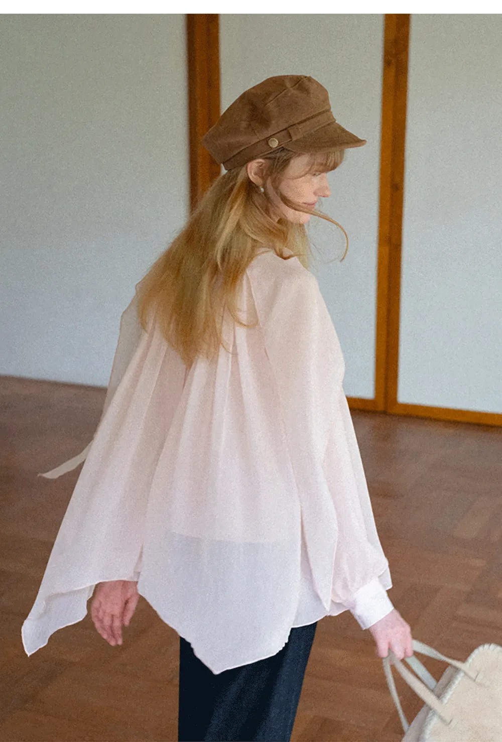 Pleated Layered Sheer Blouse