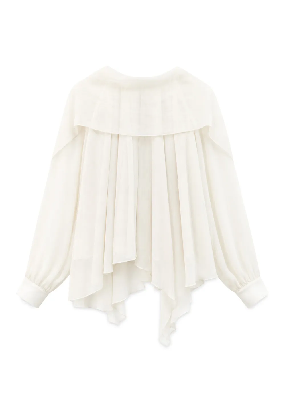 Pleated Layered Sheer Blouse