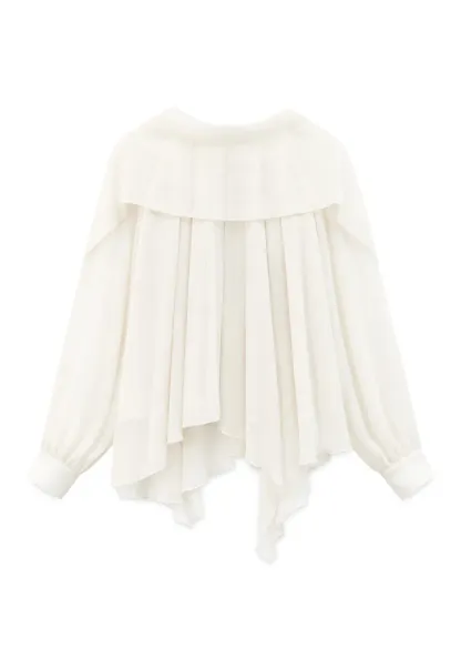 Pleated Layered Sheer Blouse