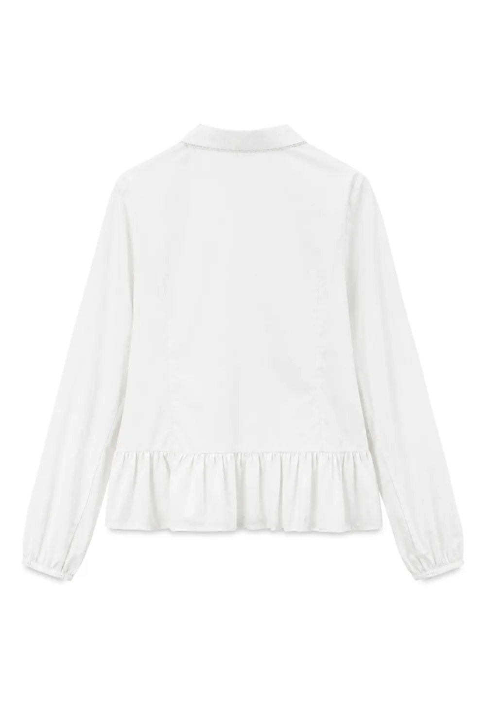 Peplum Hem Peter Pan Collar Button Up Shirt