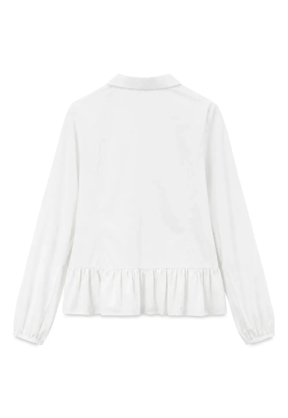 Peplum Hem Peter Pan Collar Button Up Shirt