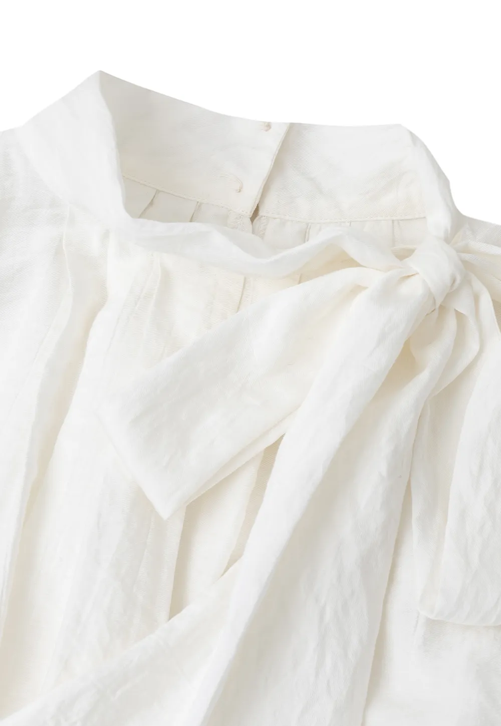 Pleated High Neck Bow Detail Blouse