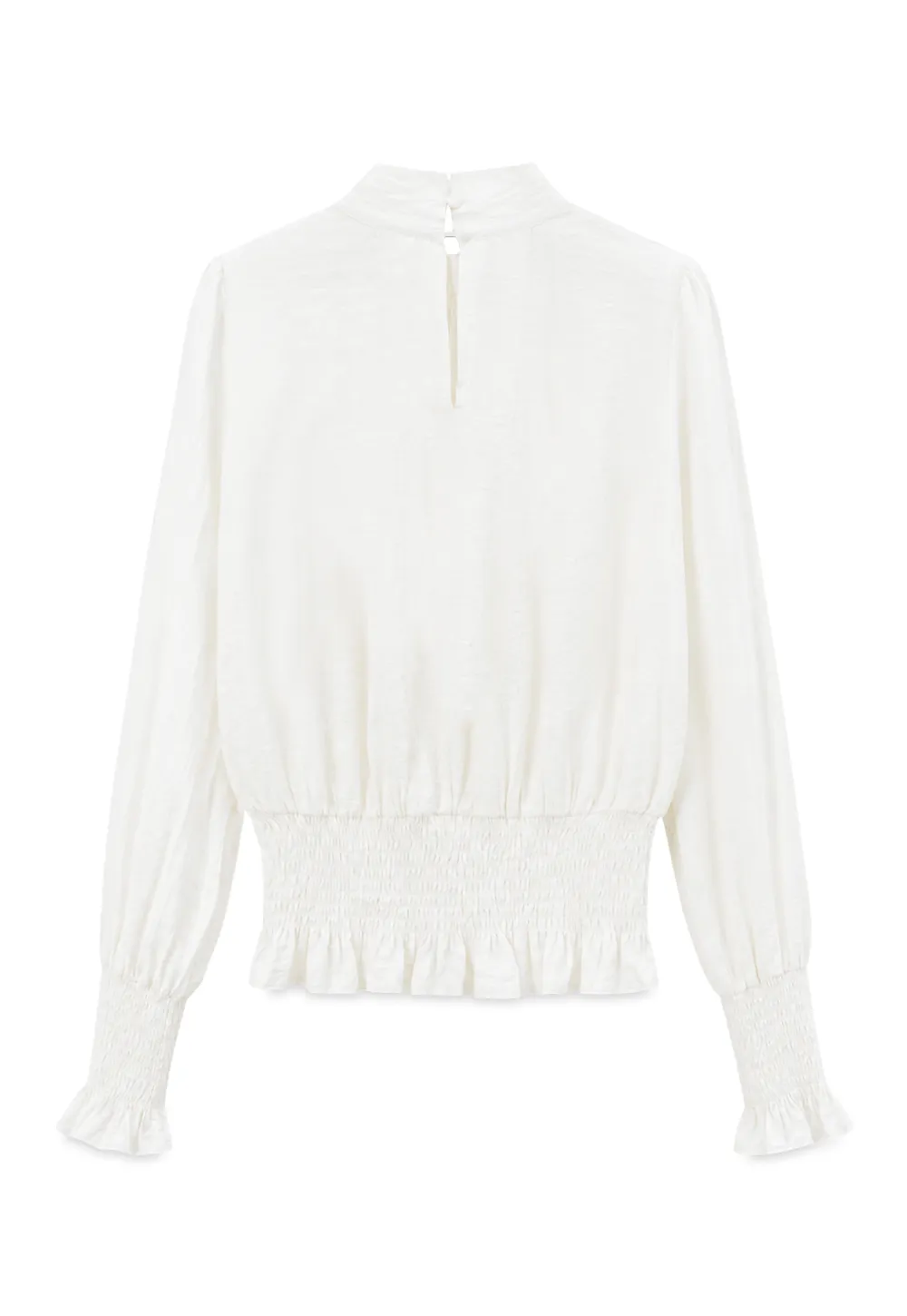 Pleated High Neck Bow Detail Blouse