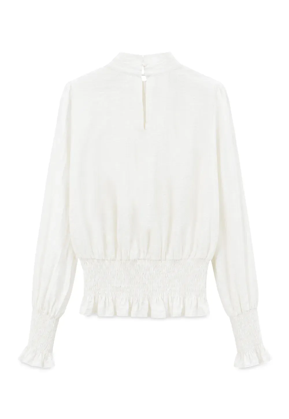 Pleated High Neck Bow Detail Blouse