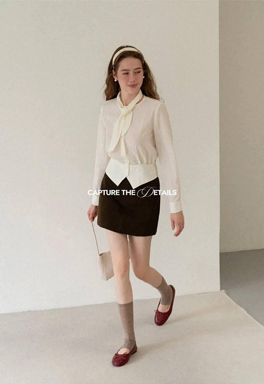 Bow Tie Collar Button Up Shirt