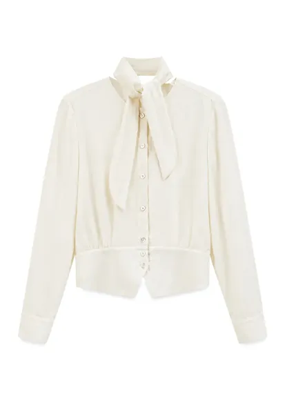 Bow Tie Collar Button Up Shirt