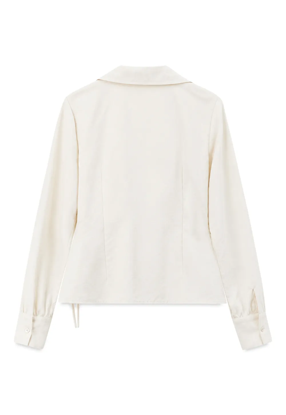 Lace Trim Wrap Front Long Sleeve Shirt