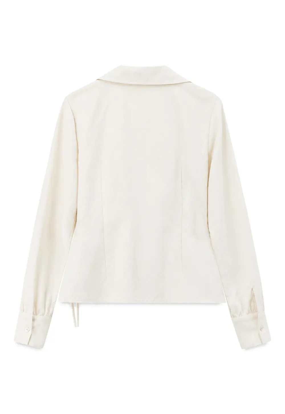 Lace Trim Wrap Front Long Sleeve Shirt