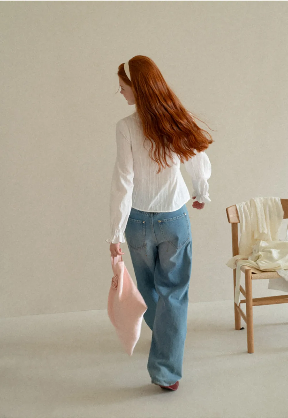Peter Pan Collar Smocked Bodice Blouse