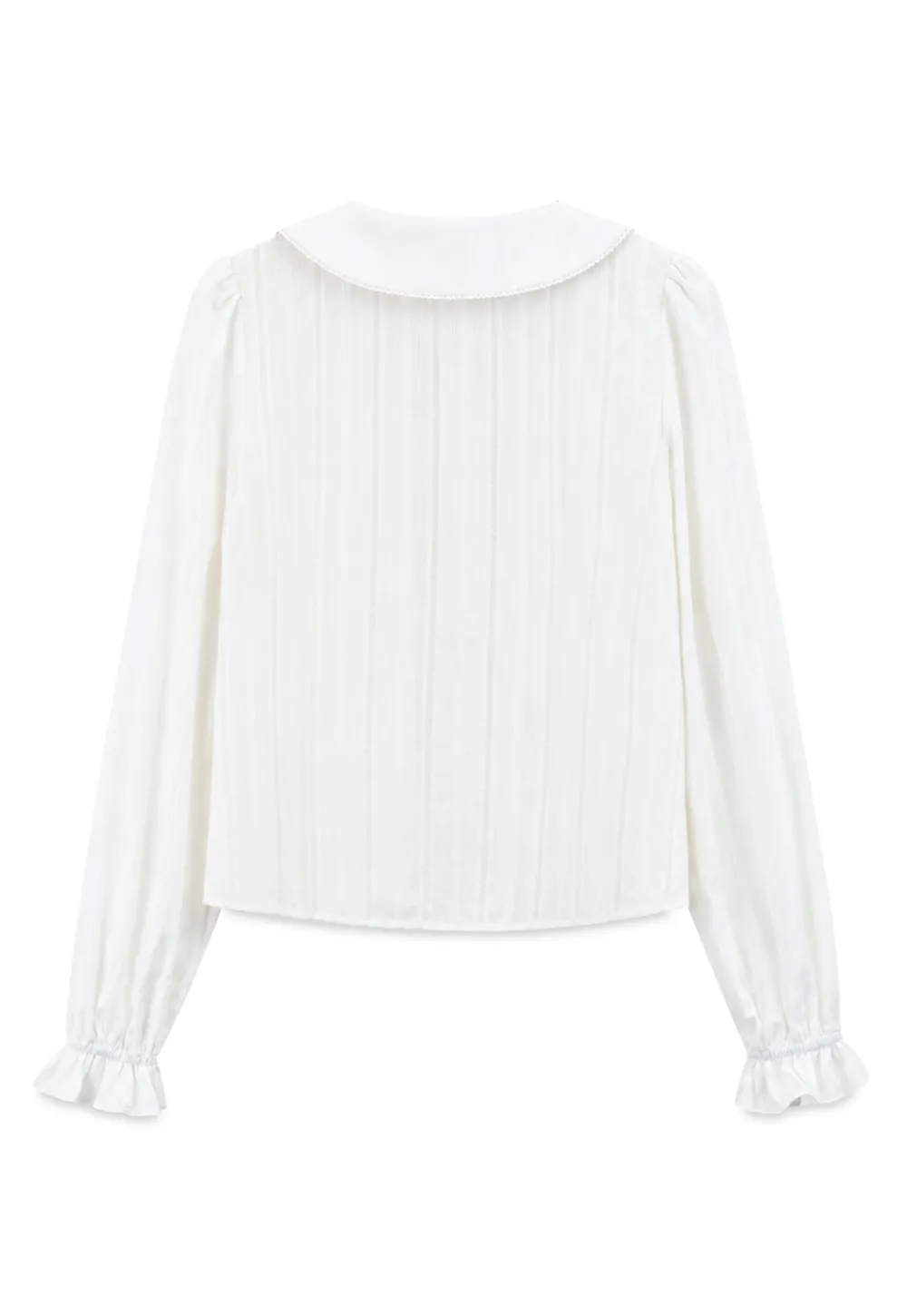 Peter Pan Collar Smocked Bodice Blouse