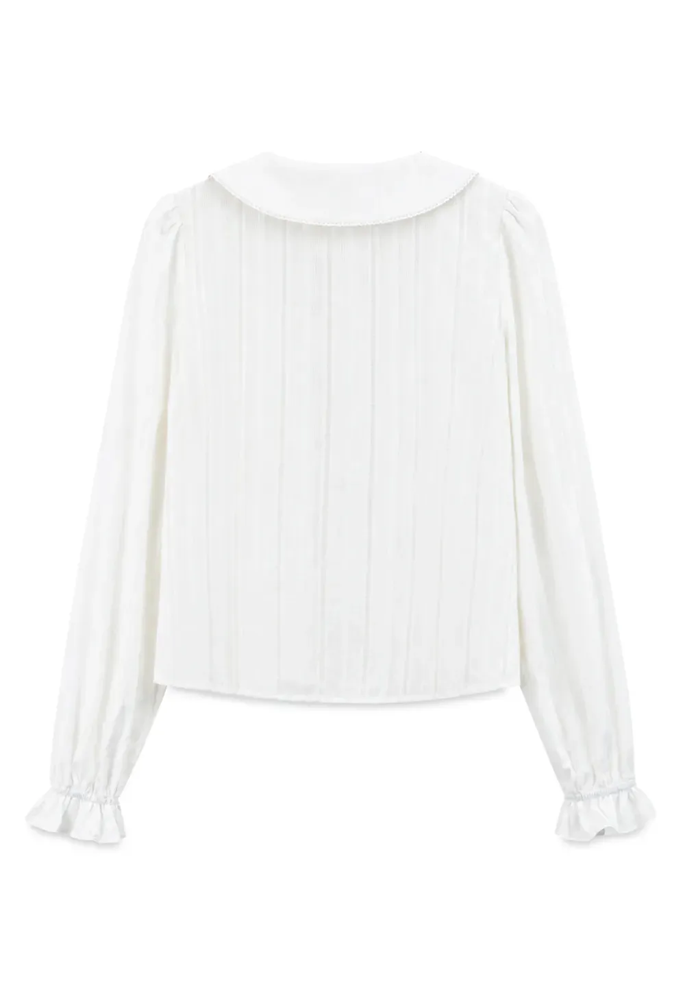 Peter Pan Collar Smocked Bodice Blouse