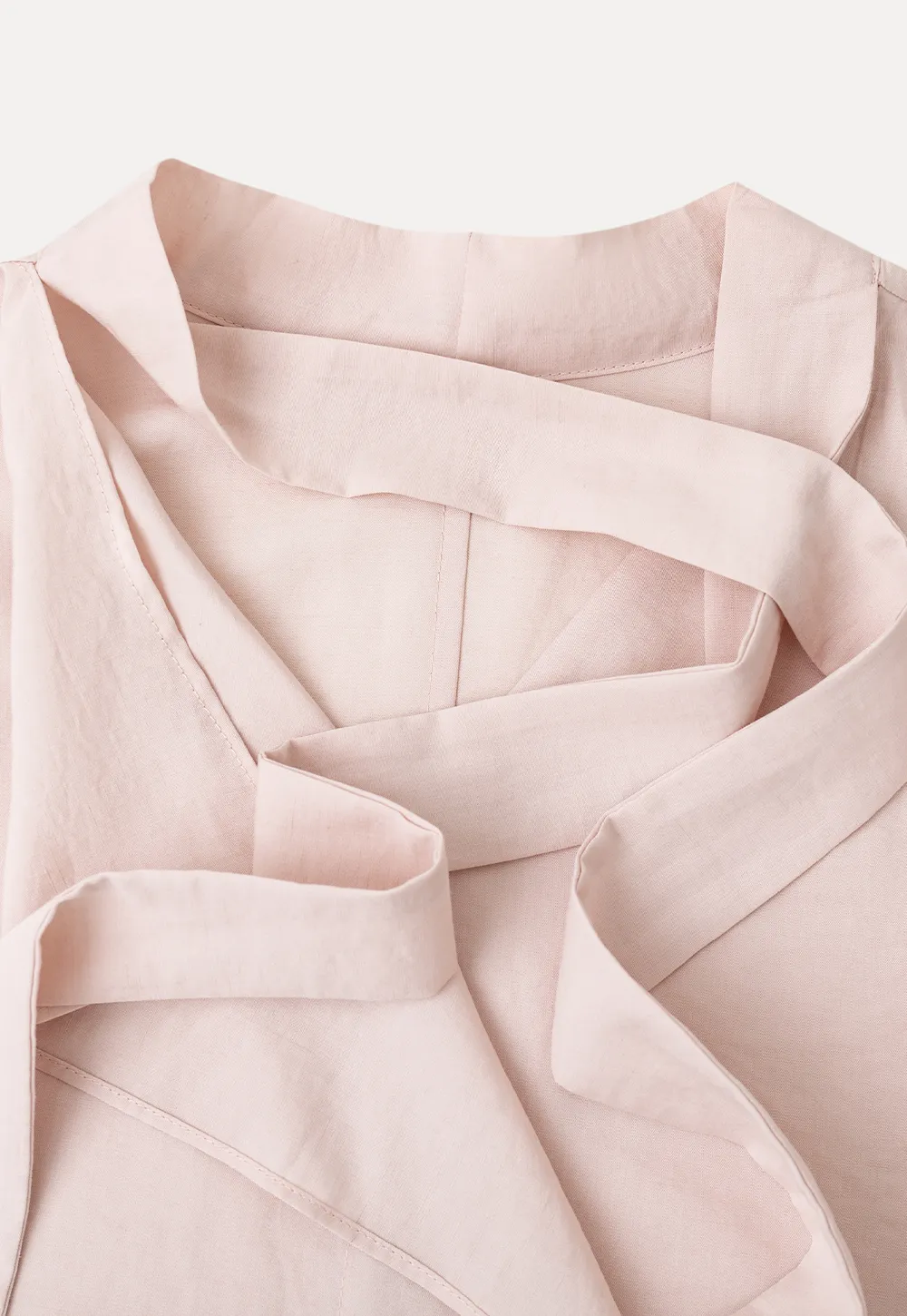 Wrap Neck Draped Front Long Sleeve Shirt