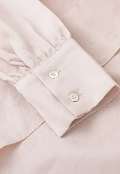 Wrap Neck Draped Front Long Sleeve Shirt