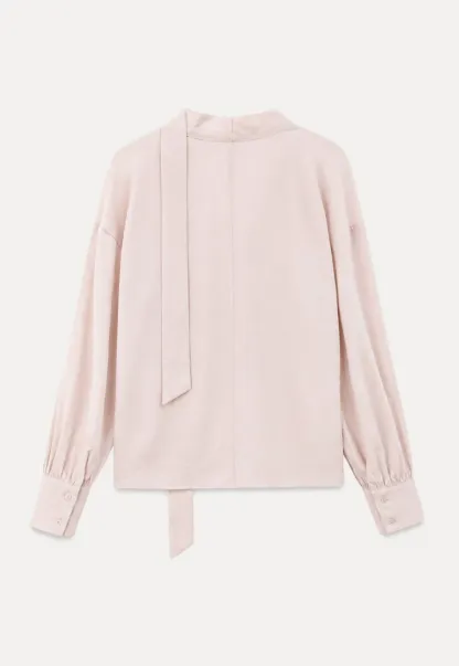 Wrap Neck Draped Front Long Sleeve Shirt