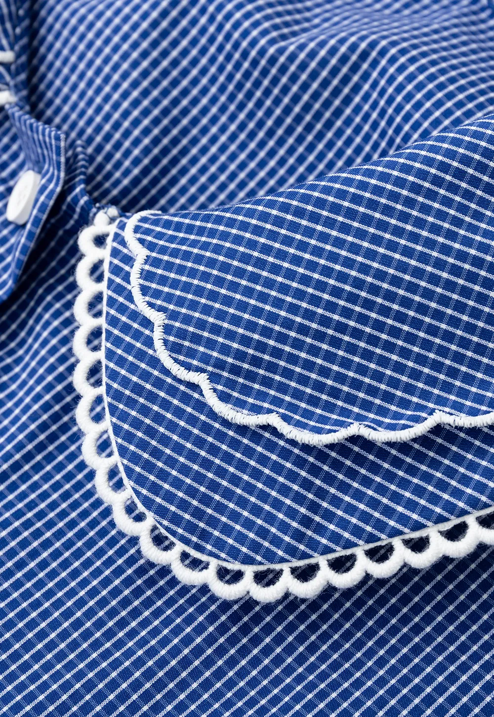Embroidered Peter Pan Collar Corduroy Shirt