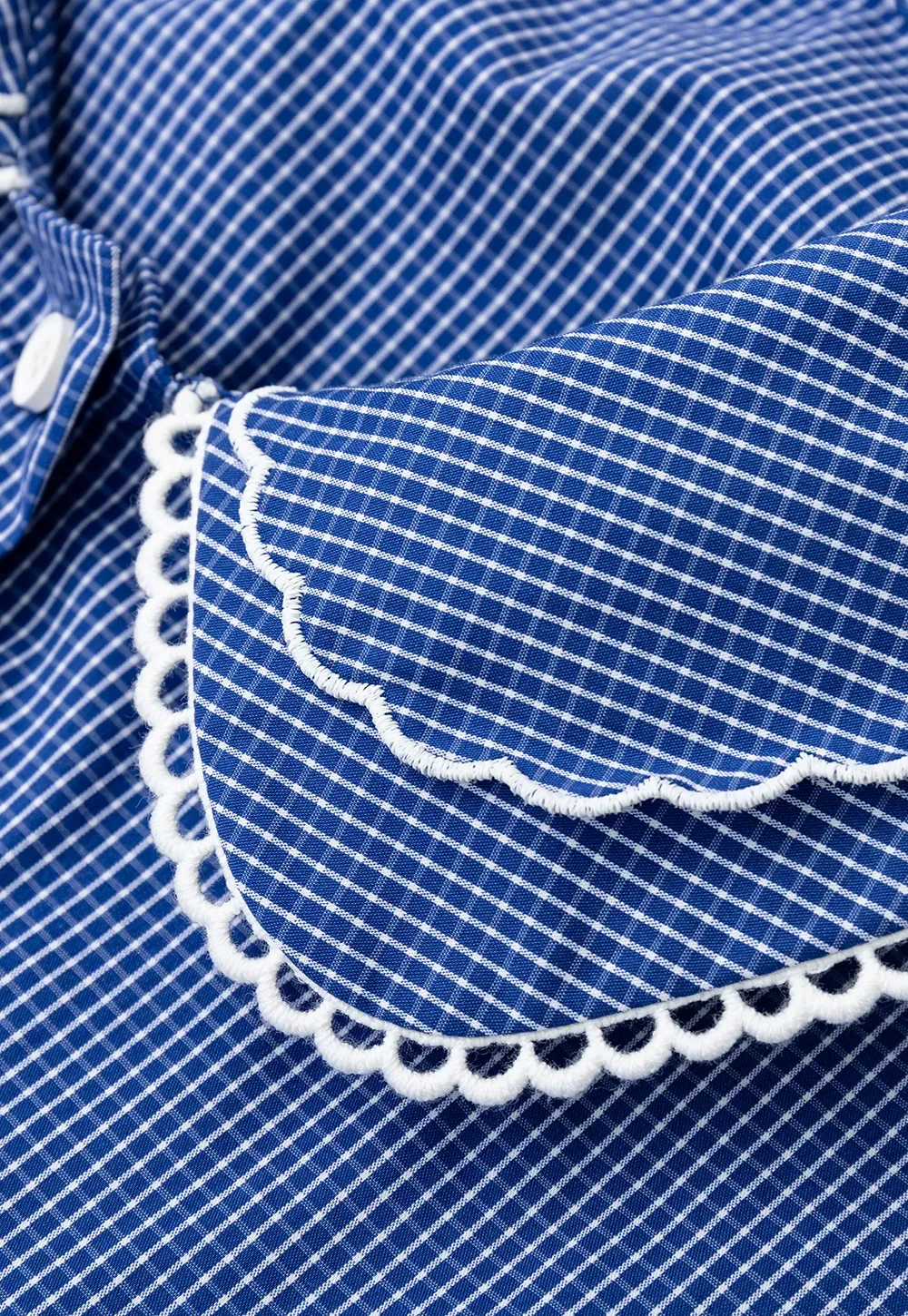 Embroidered Peter Pan Collar Corduroy Shirt