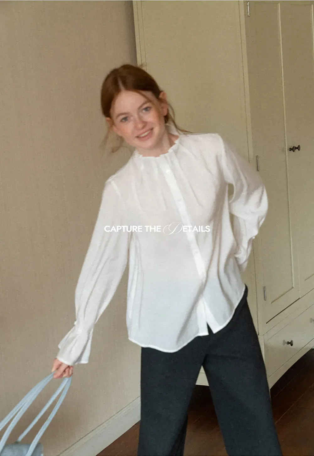 High Collar Long Sleeve Button Up Shirt