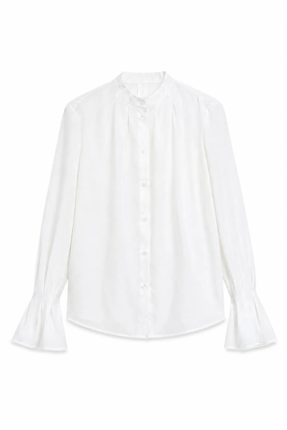 High Collar Long Sleeve Button Up Shirt
