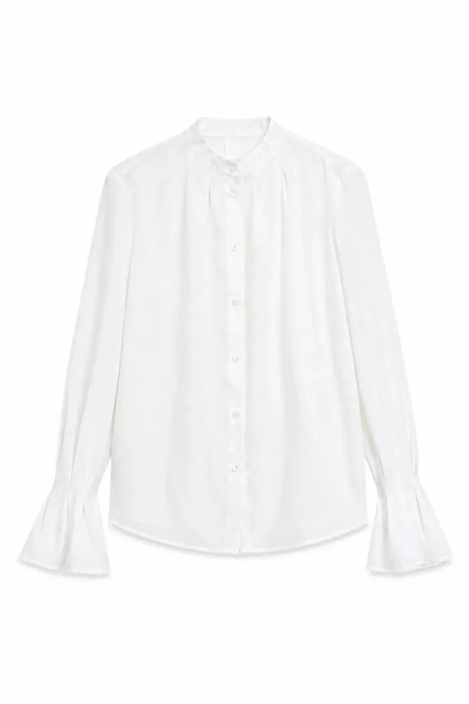 High Collar Long Sleeve Button Up Shirt