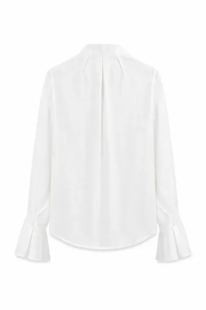High Collar Long Sleeve Button Up Shirt