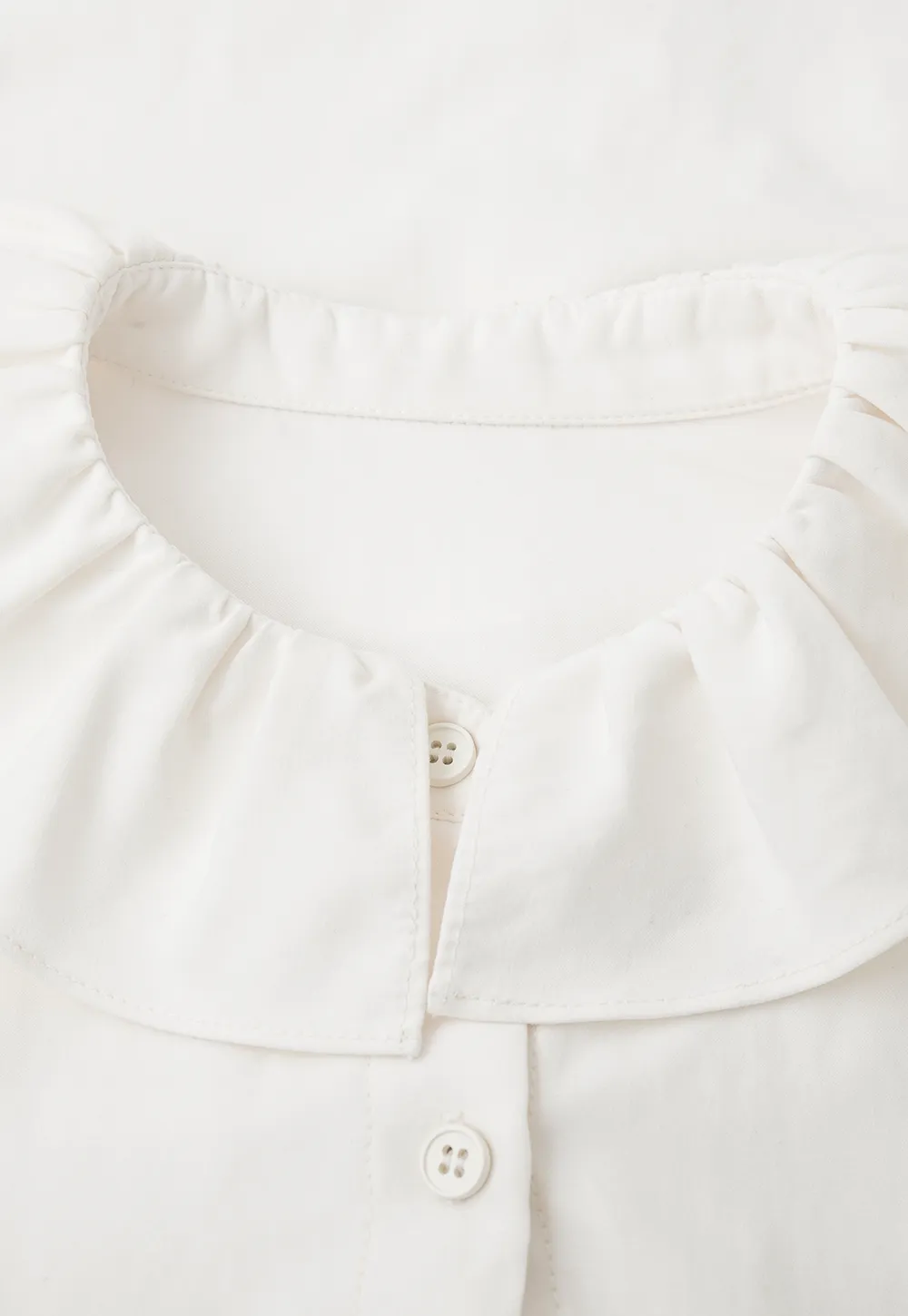 Ruffled Collar Button Front Long Sleeve Shirt