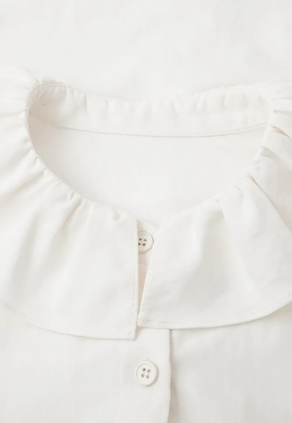 Ruffled Collar Button Front Long Sleeve Shirt