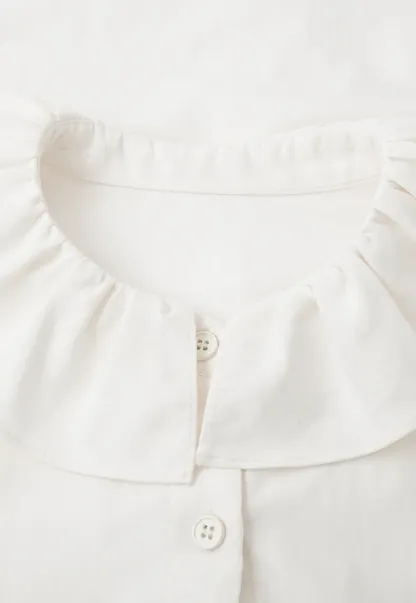 Ruffled Collar Button Front Long Sleeve Shirt