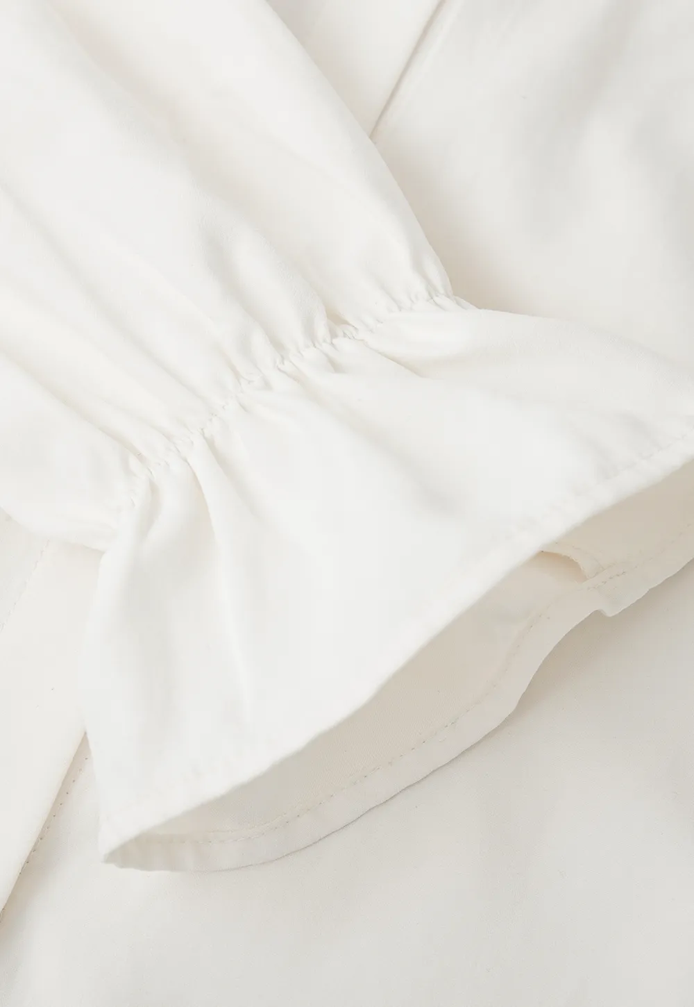 Ruffled Collar Button Front Long Sleeve Shirt