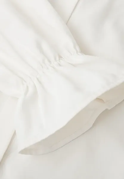 Ruffled Collar Button Front Long Sleeve Shirt