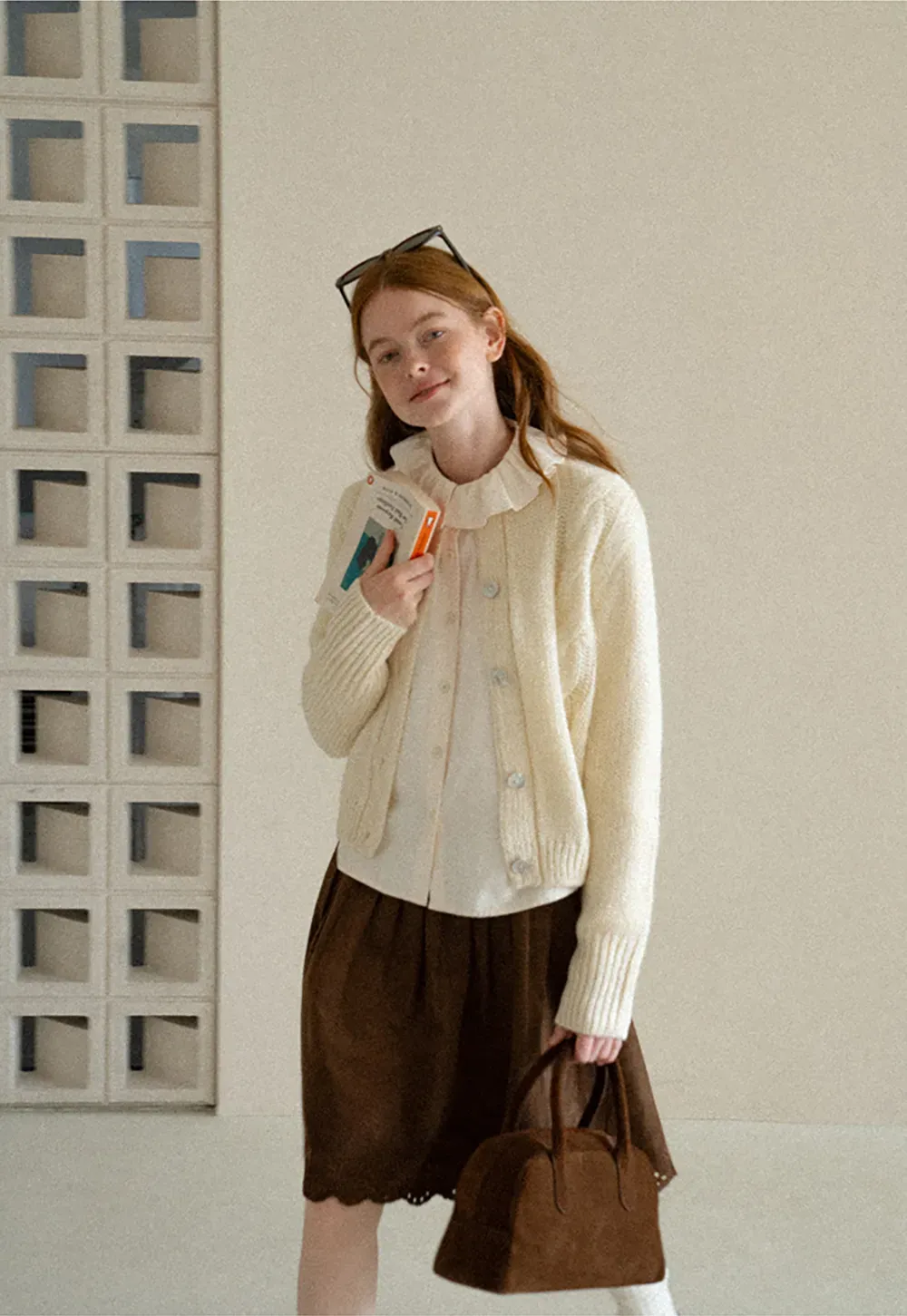 Ruffled Collar Button Front Long Sleeve Shirt