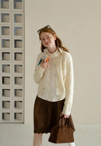Ruffled Collar Button Front Long Sleeve Shirt