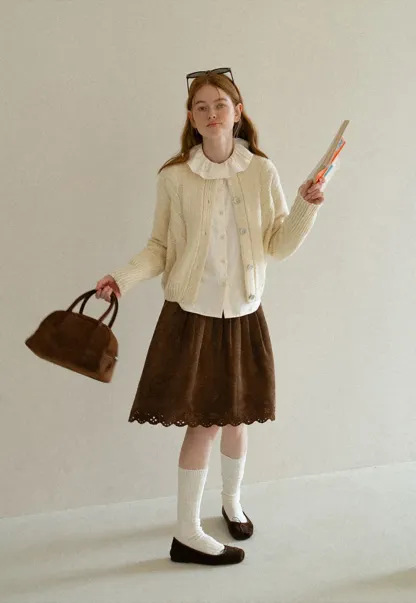 Ruffled Collar Button Front Long Sleeve Shirt